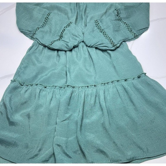 Andree By Unit Midi Dress Emerald Green Crew Neck - Picture 5 of 6